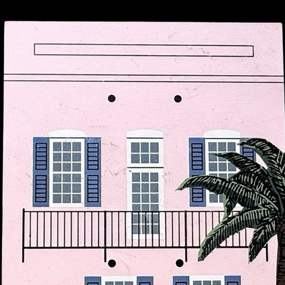 Cat's Meow Rainbow Row #6 Pink Charleston South Carolina Faline Signed 1998
